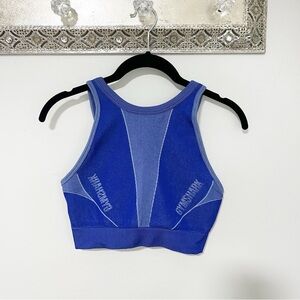 Gymshark Ribbed Purple High Neck Sports Bra Medium